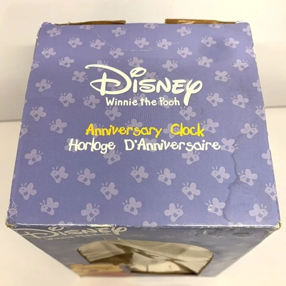1991 Vintage Disney Winnie The Pooh Anniversary Clock Glass Dome Bees - in box